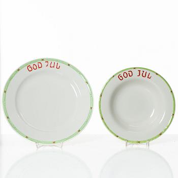 A 21-piece Christmas porcelain dinner service, 'God jul', Rörstrand / Gustavsberg.