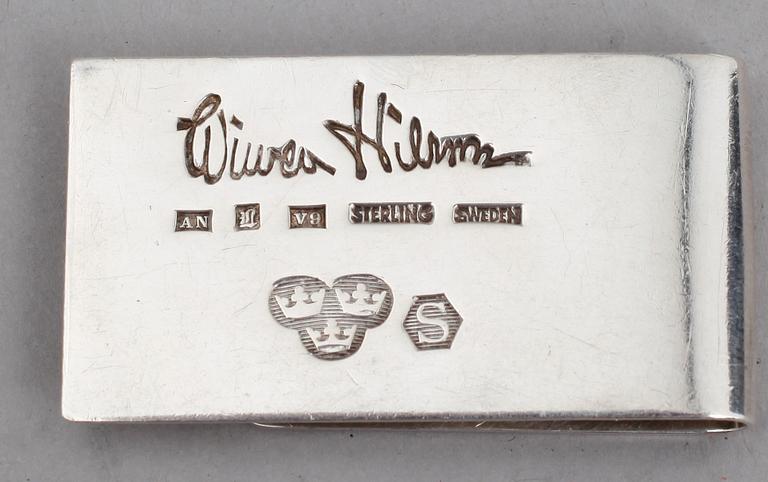 TÅNG SAMT SEDELKLÄMMA, silver, Wiwen Nilsson, Lund 1963/1971. Vikt ca 72 gram.