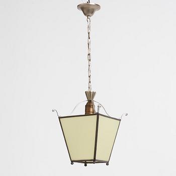 Harald Notini, pewter patinated iron Swedish Grace ceiling light. model '6401', Arvid Böhlmarks Lampfabrik 1920s-1930s.