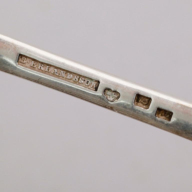 MATSKEDAR, 7 st (4+3), silver, svenska stämplar, 1800-/1900-tal. Vikt ca 479 gram.