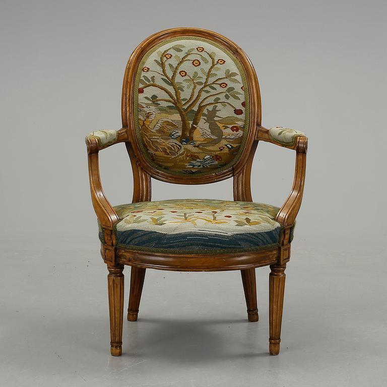 KARMSTOL, gustaviansk stil, 1800-tal.