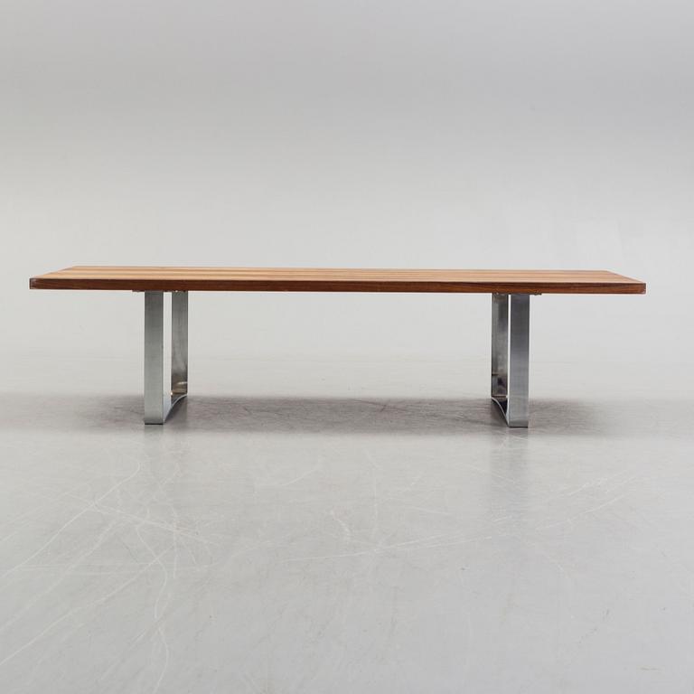 A Hans J Wegner steel and veneered palisander sofa table, Johannes Hansen, Denmark.