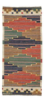 Märta Måås-Fjetterström, MATTO, A RUNNER, "Blå heden", flat weave, ca 192,5 x 85-86 cm, signed AB MMF.