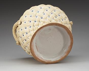 A large faience basket, presumably French, 18th Century.