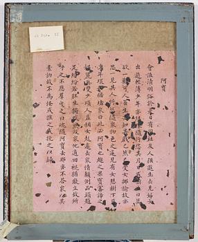 Kinesisk konstnär, färg och tusch på papper, nio stycken. Qingdynastin, 1800-tal.