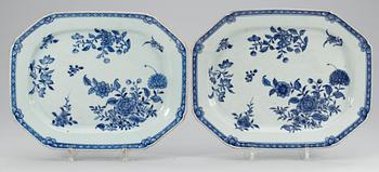 112. STEKFAT, ett par, kompaniporslin. Qing dynastin, Qianlong (1736-95).