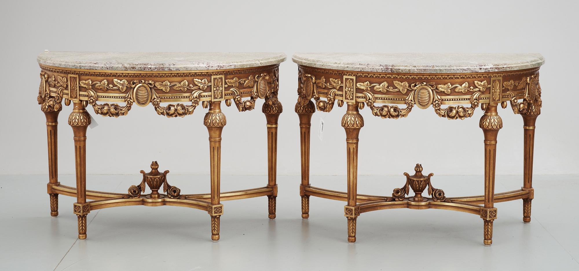 KONSOLLBORD, ett par, gustaviansk stil, Nordiska Kompaniet.