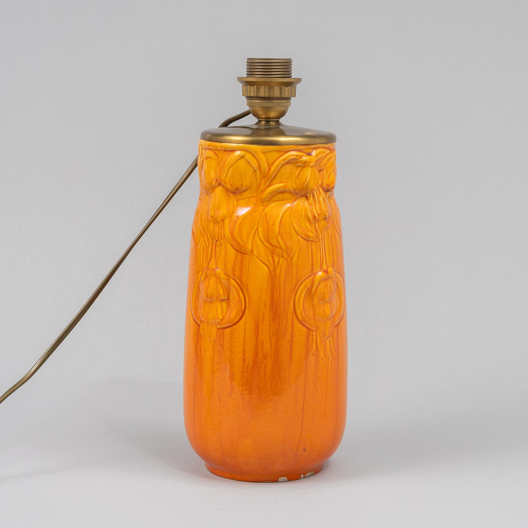 A creamware table lamp, Jugend,  Rörstrand, early 20th century.