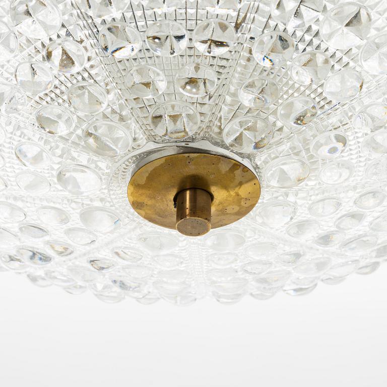 Carl Fagerlund, a glass and brass ceiling light, 1960's/70's.