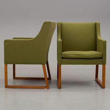 FÅTÖLJER, ett par, "3246", Börge Mogensen, Fredericia stolefabrik, Danmark, 1970-tal.