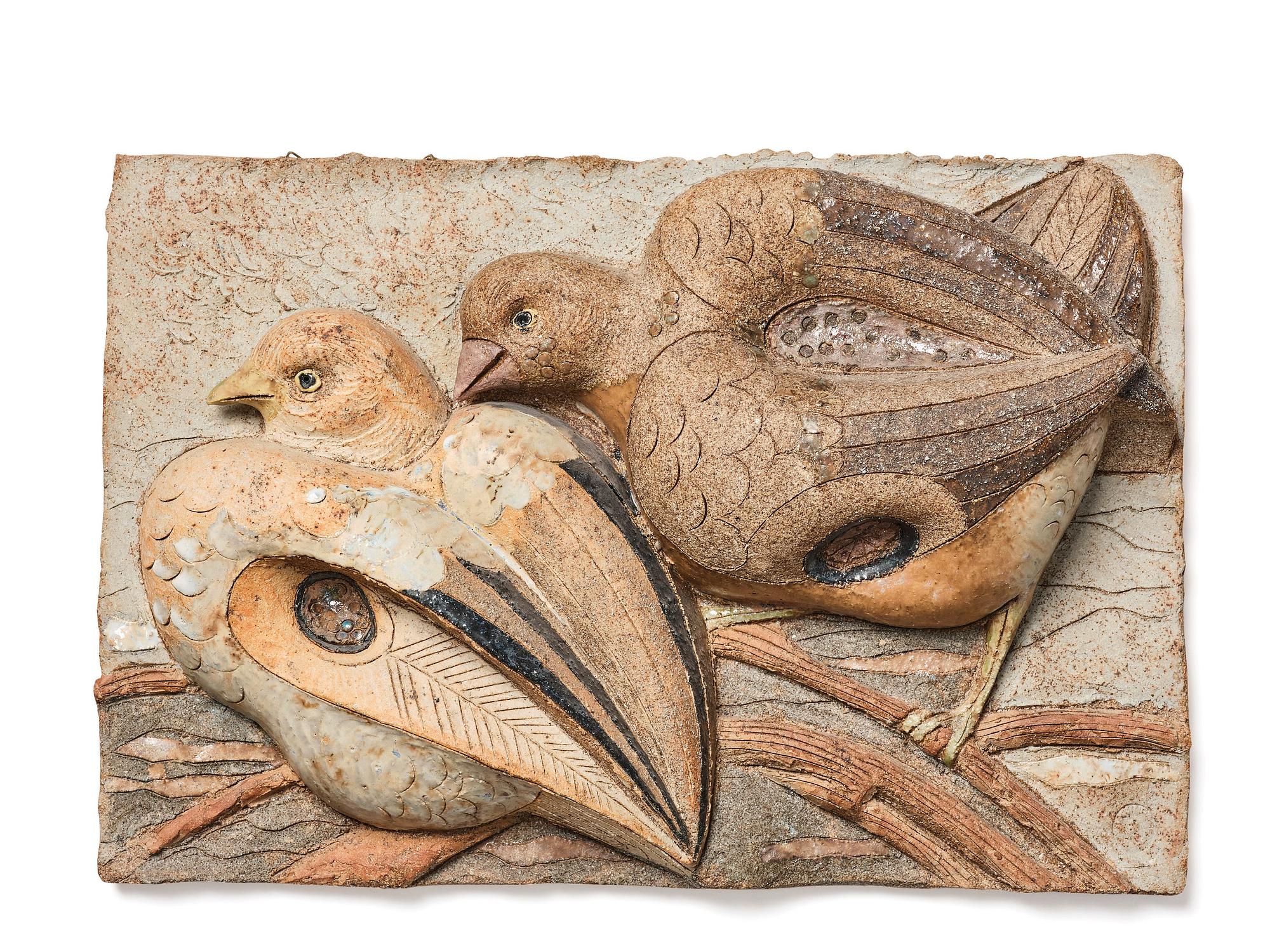 Tyra Lundgren, a stoneware relief, own workshop, Sweden, dated, probably 1958.