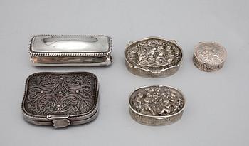 DOSOR, 5 st, silver, bl a Birmingham, England 1897, totalvikt ca 170 gram.