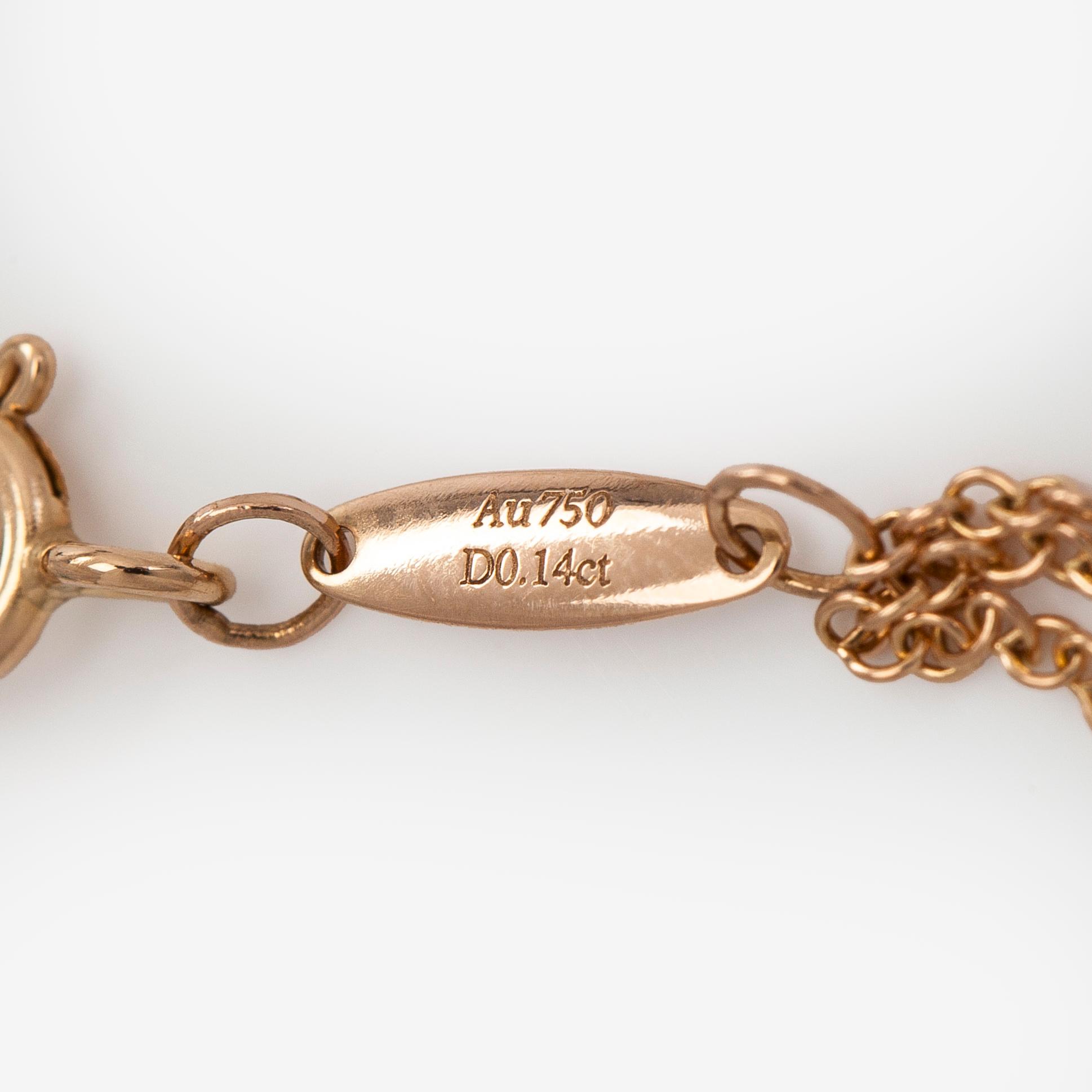 Tiffany & Co, Elsa Peretti, armband, "Diamonds by the Yard", 18K guld med en diamant.