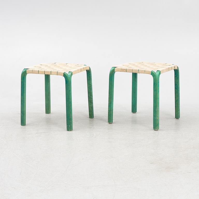 Alvar Aalto, a pair of model Y61 stools, Artek, Finland.
