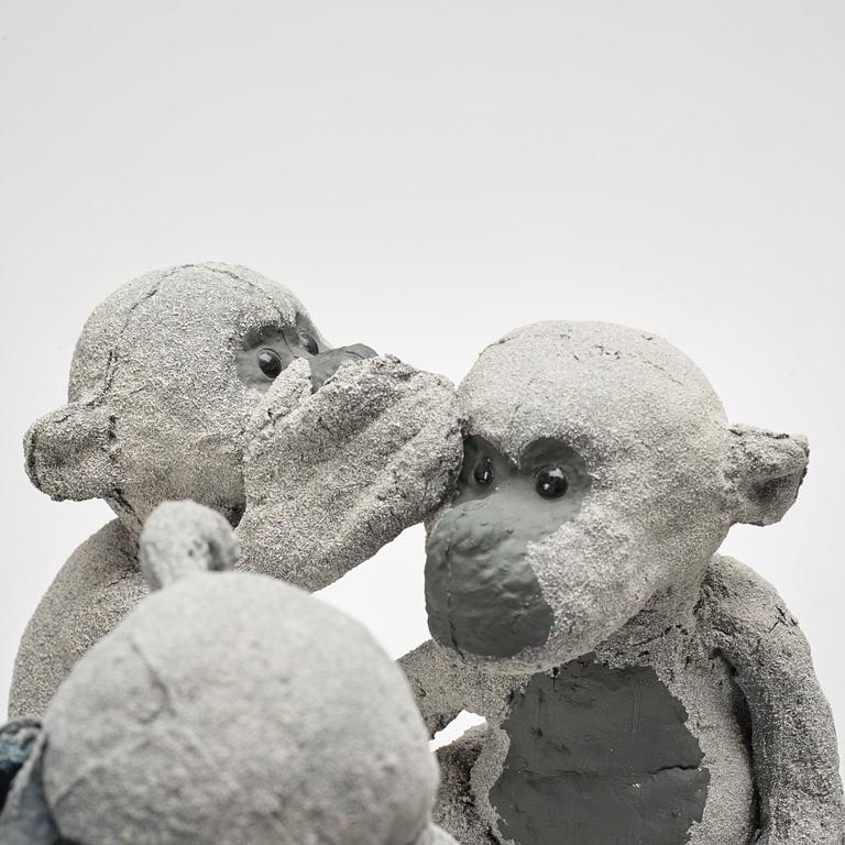 Mårten Medbo, a stoneware sculpture "Schoolyard Monkeys", signed and dated 2010.