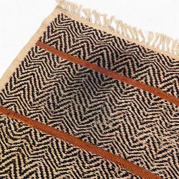 Barbro Nilsson, a flat weave 'Rosengång med brun rand", 215 x 127 cm. Signed AB MMF BN.