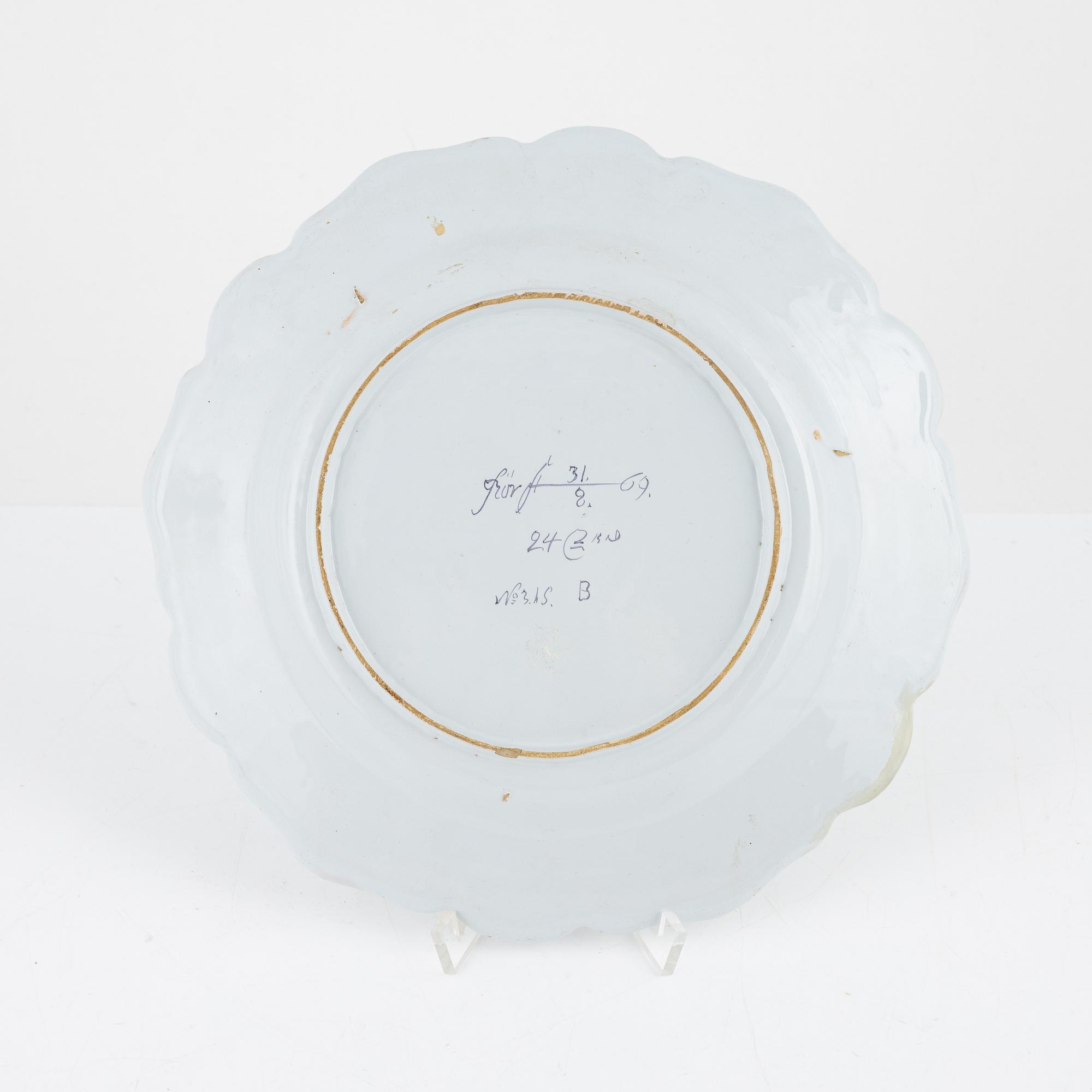 A Rörstrand faience plate, 1769.