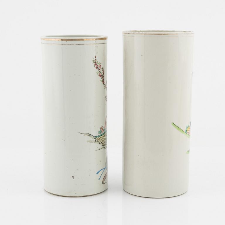 Two famille rose vases, China, 20th Century.
