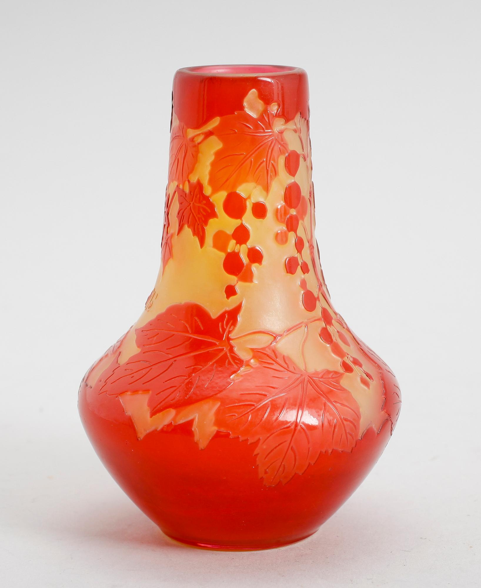 ÉMILE GALLÉ, glas, Nancy, signerad, jugend.