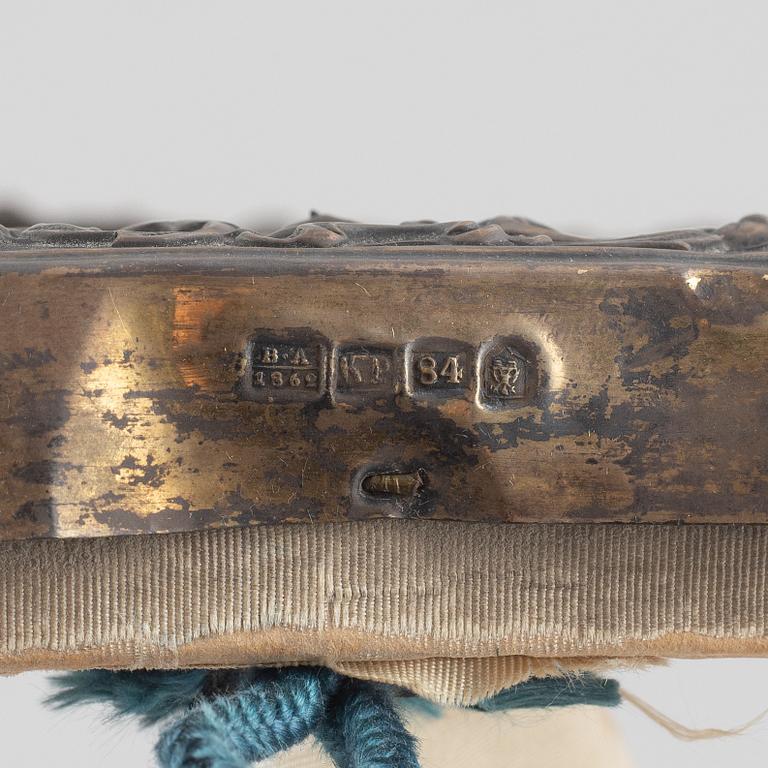 Icon, with a silver cover, Kalina Rjalokow, Novgorod, Russia 1862.