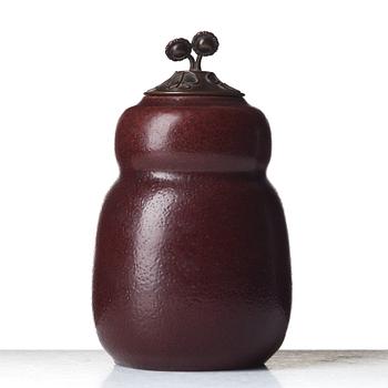 PATRICK NORDSTRÖM, urna med lock av patinerad brons, Royal Copenhagen, Danmark 1910-20-tal.