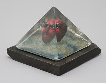 SKULPTUR, glas, Bertil Vallien, Kosta Boda Atelier, signerad, sent 1900-tal.