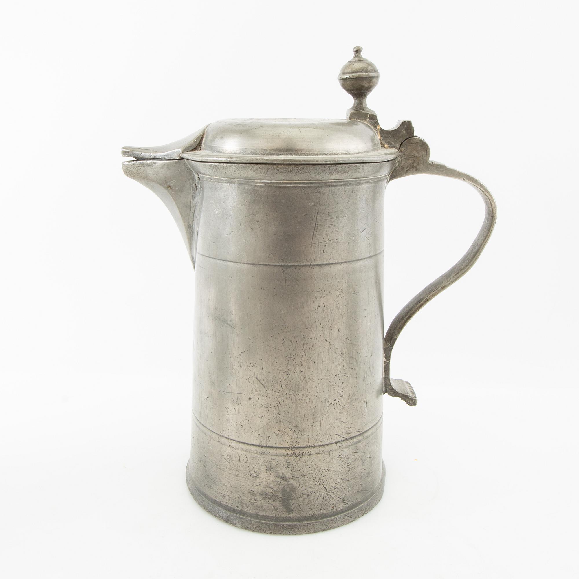 Candle holders 5 pcs Sweden/Germany 19th century tin.