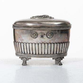 Sockerskrin, silver, gustaviansk stil, CG Hallberg, 1922.