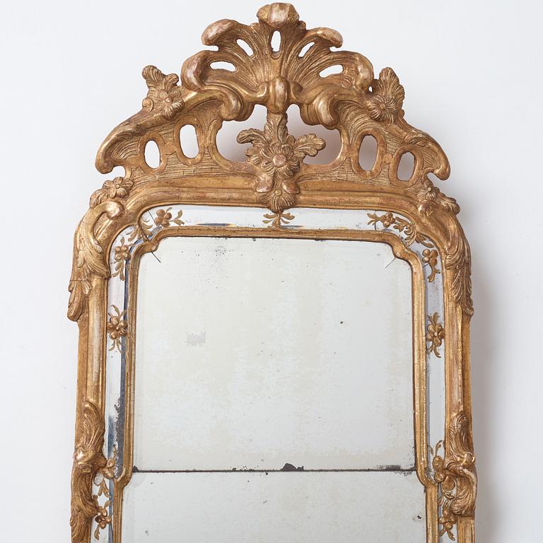 A Swedish Rococo mirror by Nils Meunier (master in Stockholm 1754-97).