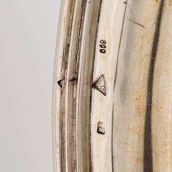 Serving platter, silver, Czechoslovakia, and twelve serving utensils, Alexander Sturm, Austria-Hungary, 1867-1941.