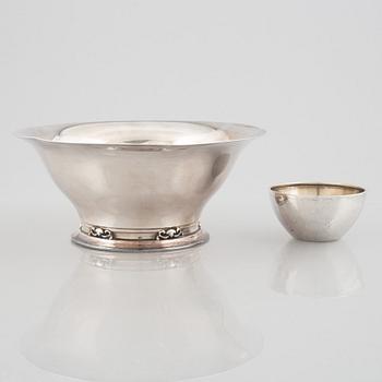 Two Swedish silver bowls, including mark of GAB, Stockholm 1930.
