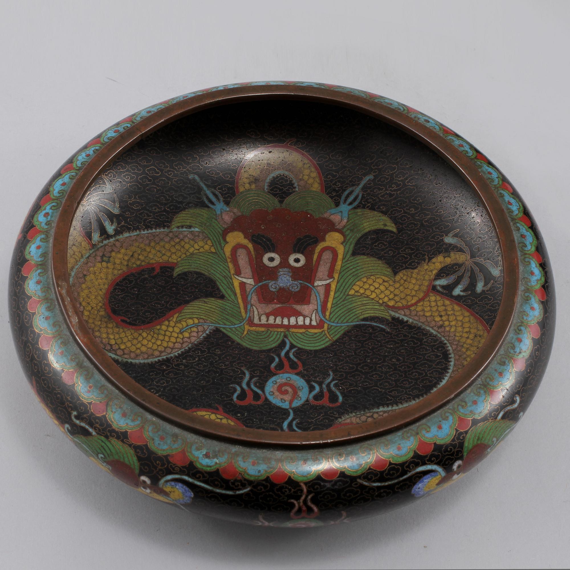 PARTI CLOISONNÉ, 4 st, orientaliska, 1900-tal.