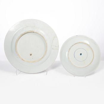 Two Famille Rose porcelain dishes, China, Qing dynasty, Yongcheng/Qianlong.