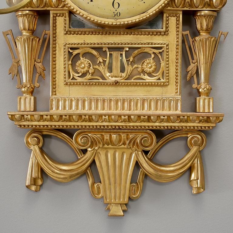 VÄGGPENDYL. Sengustaviansk, Per Henrik Beurling, verksam 1783-1806 i Stockholm.