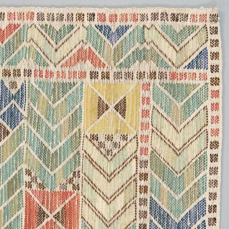 DRAPE. "Rågen". Flat weave. 219 x 134,5 cm. Signed AB MMF.