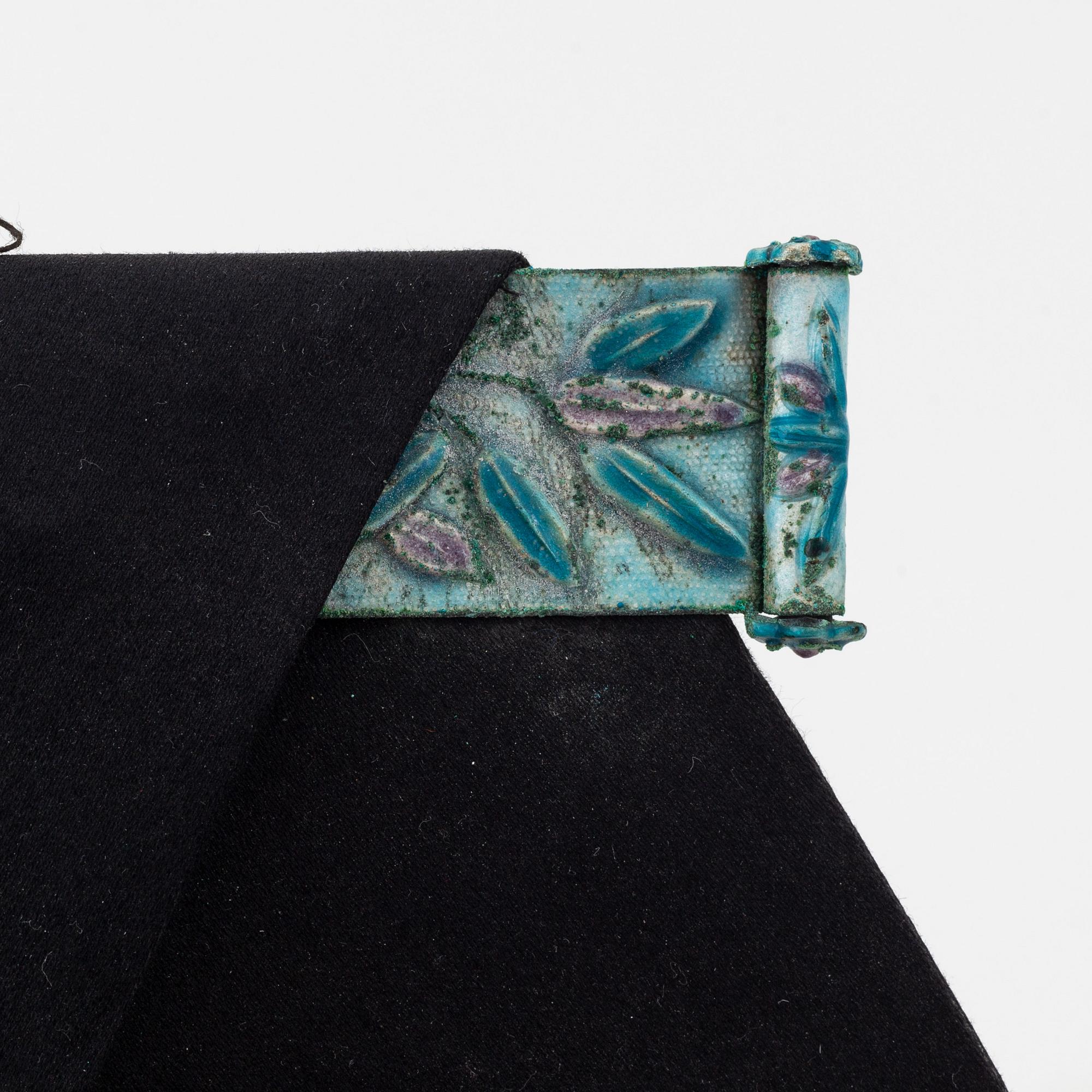 A scholars hat, silk and enamel, Qing dynasty.