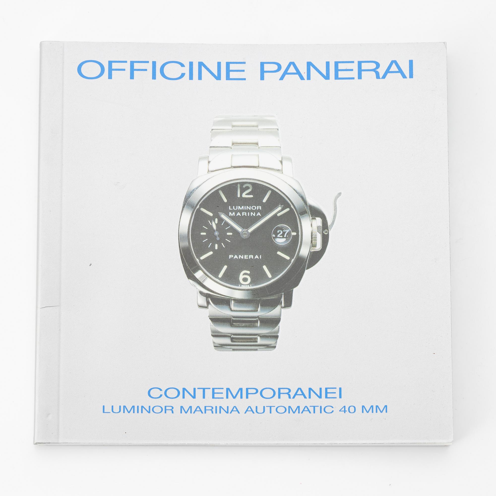 Panerai, Luminor Marina, wristwatch, 40 mm.