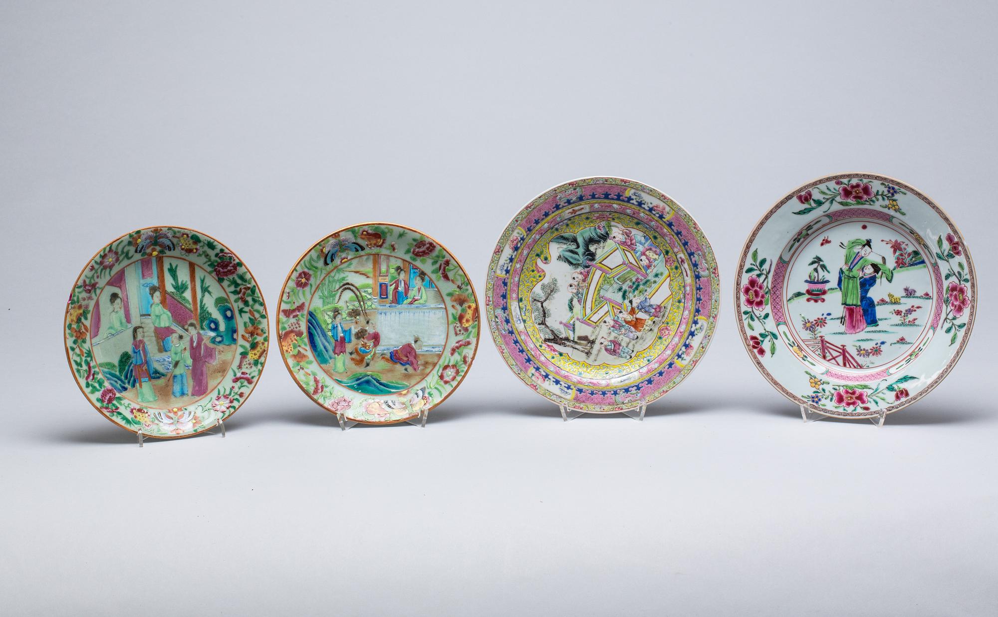 TALLRIKAR, 7 stycken Kina, 1700-1800-tal.