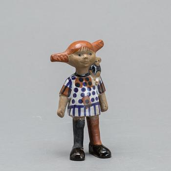 LISA LARSON, figurin i stengods, "Pippi Långstrump", Gustavsberg 1969-1971.