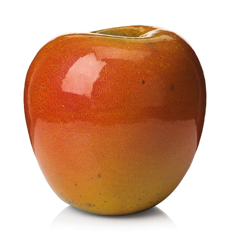 Hans Hedberg, a faience sculpture of an apple, Biot, France.