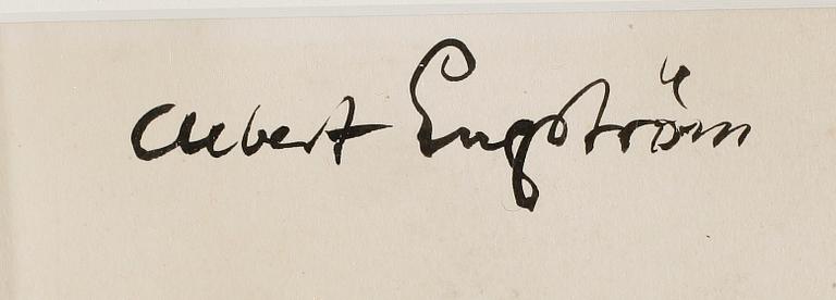 ALBERT ENGSTRÖM, tusch, signerad.