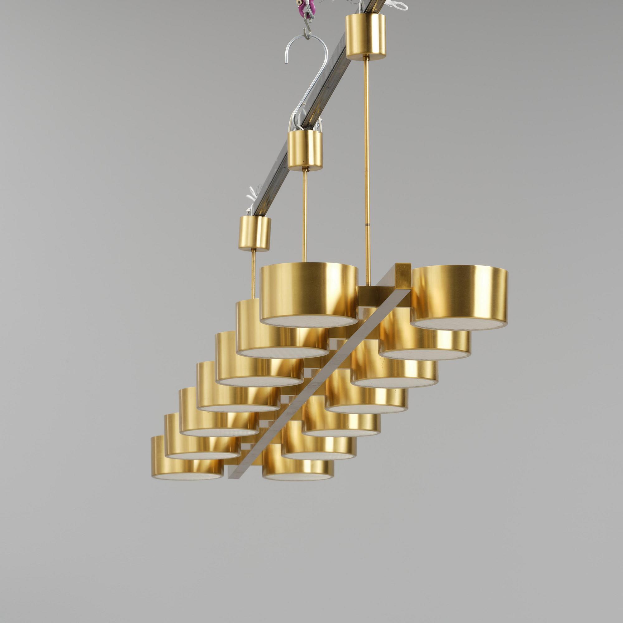 Hans-Agne Jakobsson, a monumental ceiling lamp model T 261/14, Hans-Agne Jakobsson AB, Markaryd, 1950s-60s.