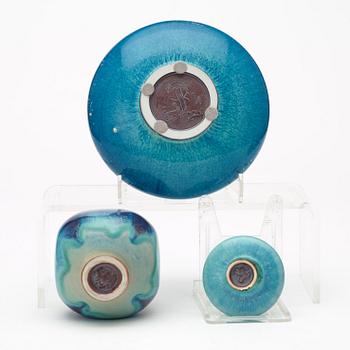 Berndt Friberg, vaser, 8 st och skålar, 4 st, Gustavsbergs Studio, bl a 1969.