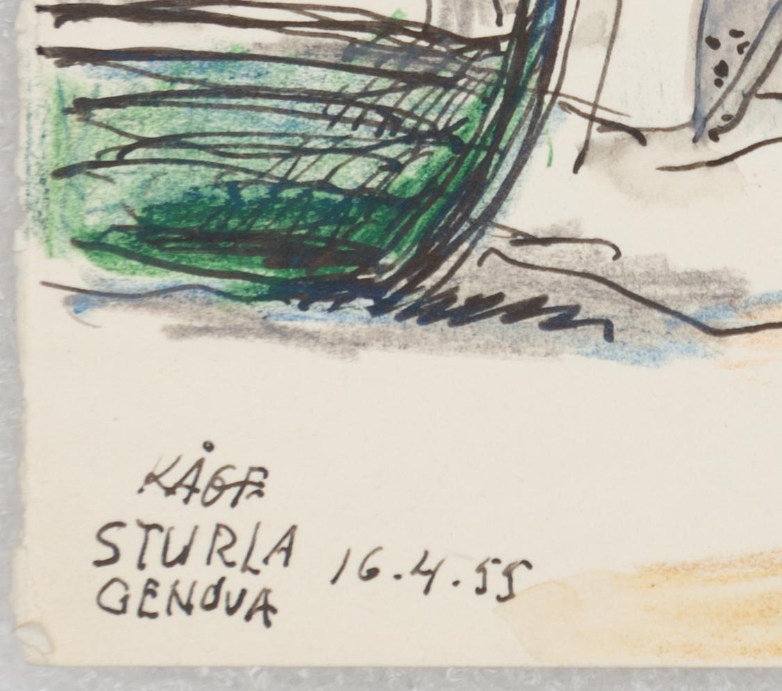 Wilhelm Kåge, a set of eight drawings, signed and dated 1905 and 1955 respectively.