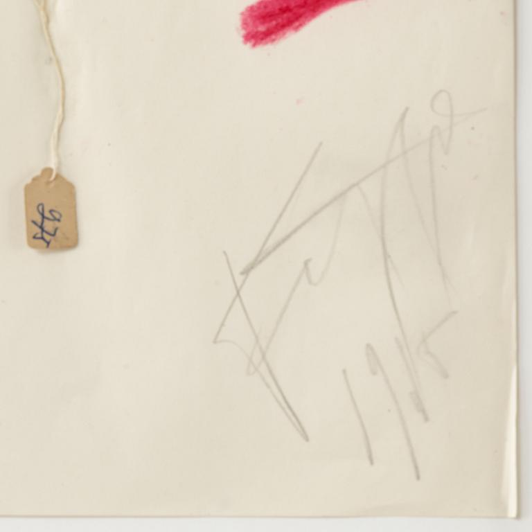 Eddie Figge, mixed media with collage on paper, signed and dated 1965.