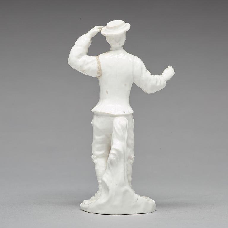 A Swedish soft paste Marieberg porcelain figure, 18th Century.