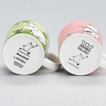 Muminmuggar, 8 st, porslin, Moomin Characters, Arabia.