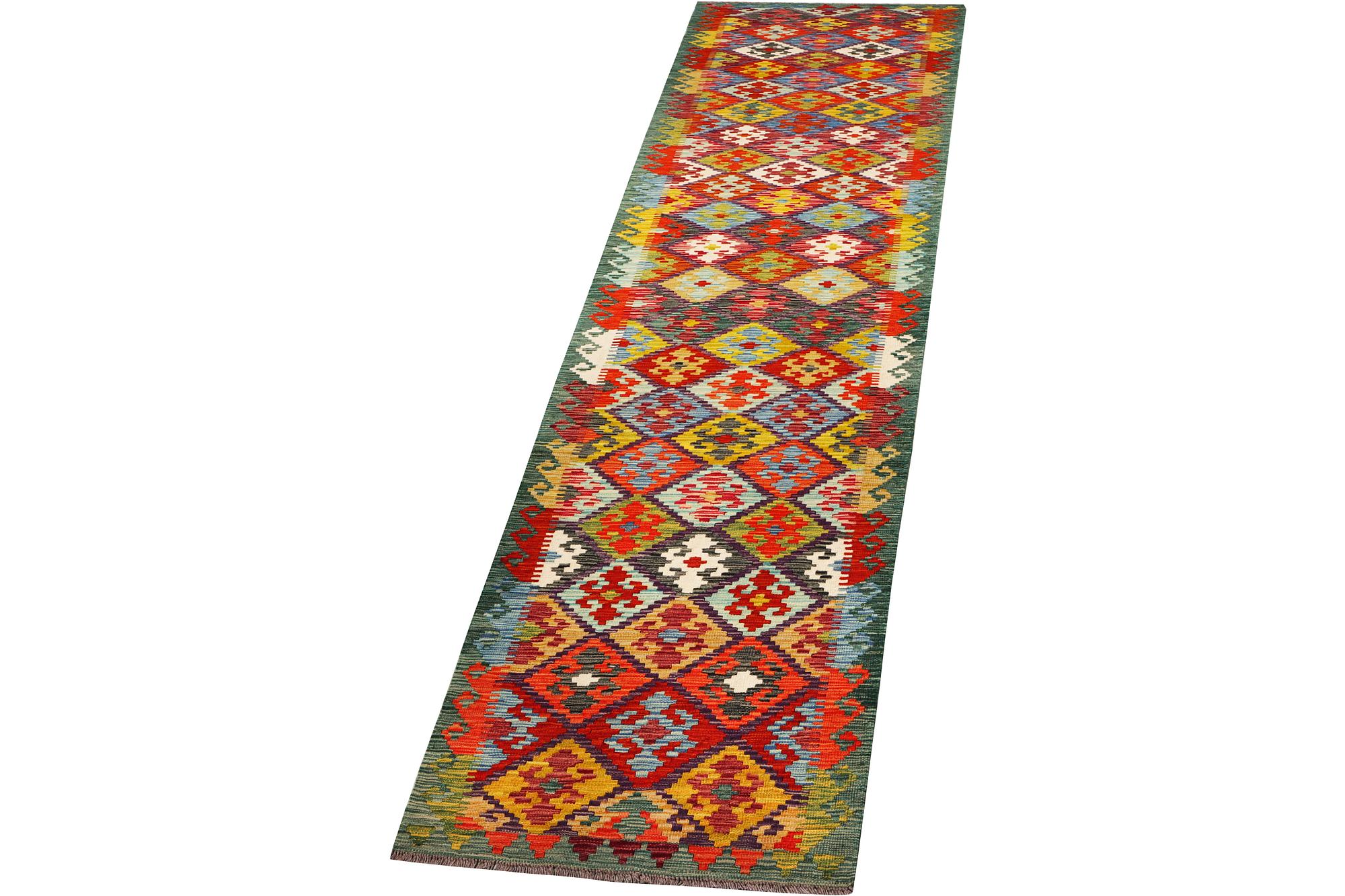 A runner carpet, Kilim, c. 507 x 85 cm.