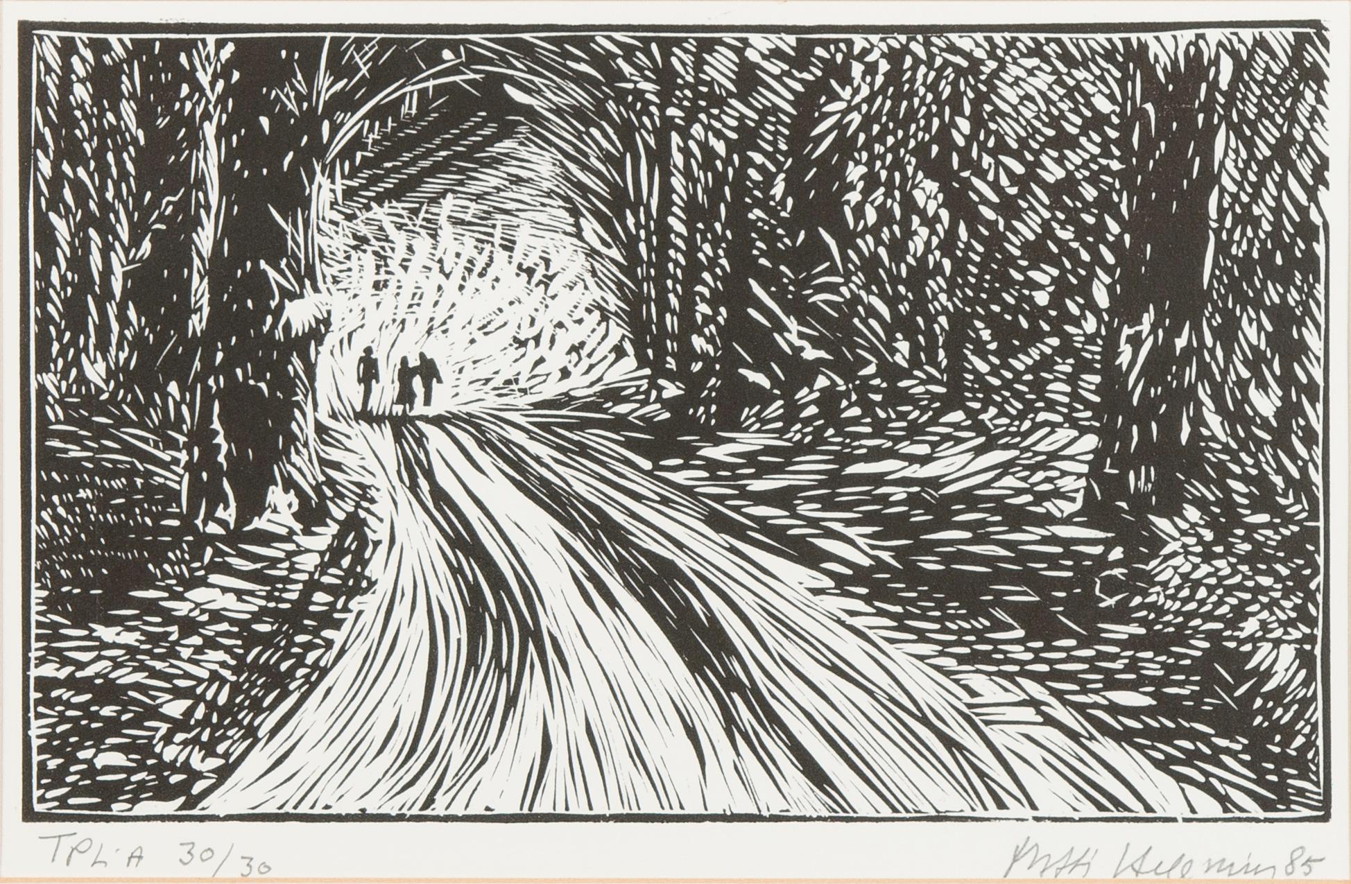 MATTI HELENIUS, träsnitt, signerad och daterad -85, numrerad 30/30.