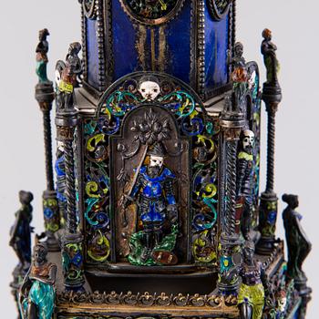 BORDSUR, silver, emalj och lapis lazuli, troligen Hermann Böhm, Wien, Österrike, 1800-talets senare hälft.
